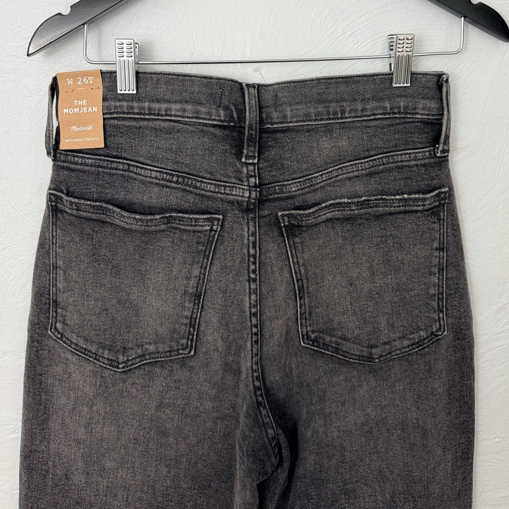Madewell High-Rise Mom Jeans Distressed Black Wash